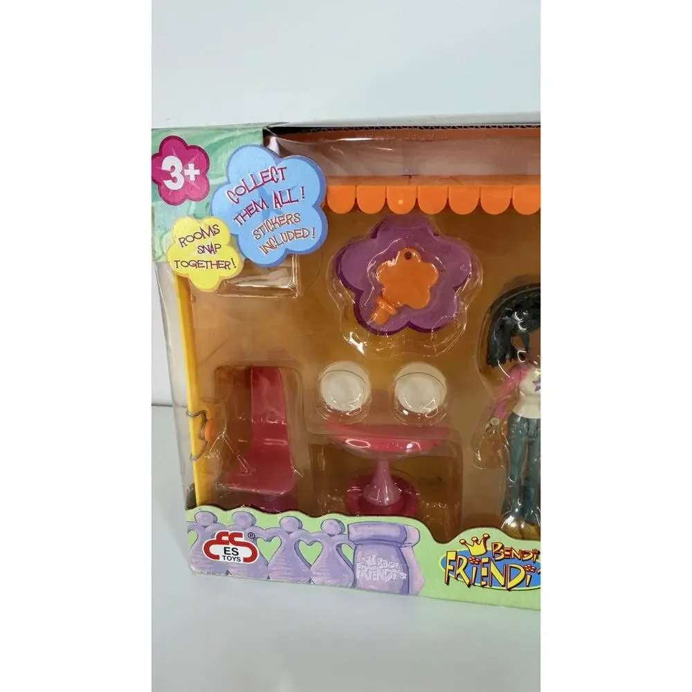 ES Toys Bendi Friend’s Deluxe Room Bendi African American Dolls Plus Furniture